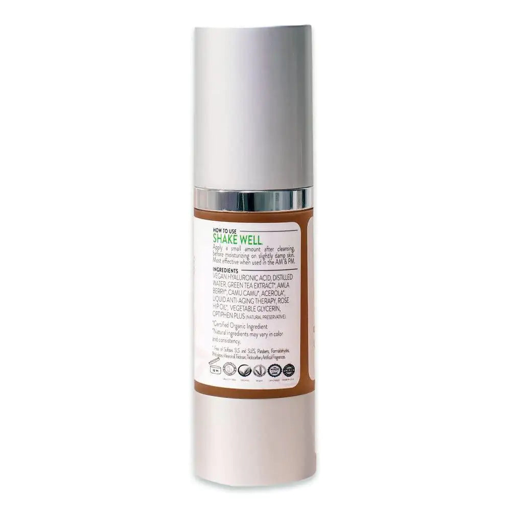 Organic Face Serum with Hyaluronic Acid Vitamin C Helps Reduce Fine Lines 1 oz